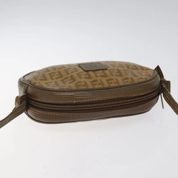 FENDI Zucchino Canvas Shoulder Bag Beige Auth - Picture 5 of 16